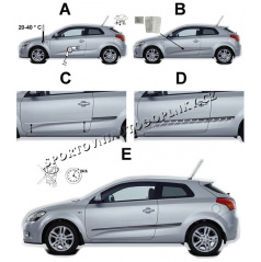 Boční ochranné lišty dveří - Opel Adam, 2013 -, 3 dveř.