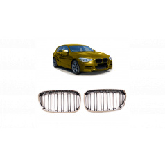 Gril BMW 1 F20 F21 dvojité žebrování Chrom & Černá