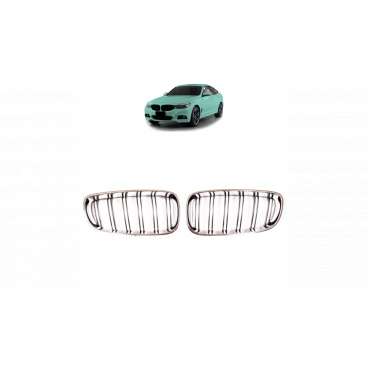 Gril BMW 3 F34 dvojité žebrování Chrome & Black