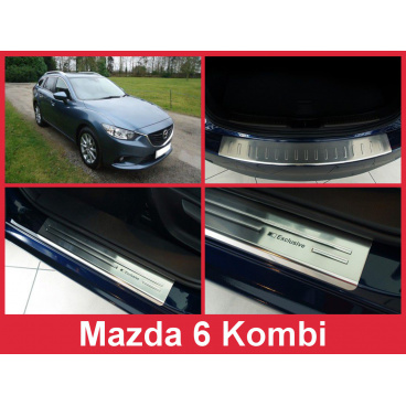 Nerez kryt- sestava-ochrana prahu zadního nárazníku+ochranné lišty prahu dveří Mazda 6 kombi 2012-16