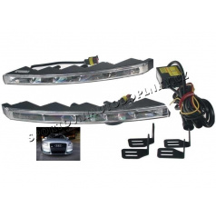 Světla pro denní svícení šikmé 2x5 led, šířka/výška 300x22 mm