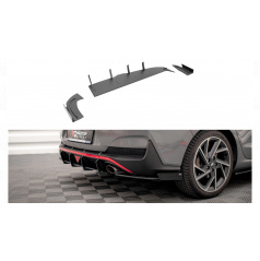 Splitter Hyundai I30 Fastback N-Line III Facelift Tył Boczne Street Pro Red + Gloss Flaps