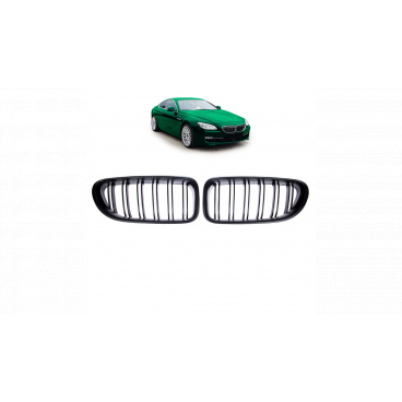 Gril BMW 6 F13 F12 F06 dvojité žebrování Matná černá