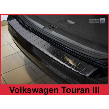Nerez kryt- černá ochrana prahu zadního nárazníku Volkswagen Touran II 2015+