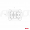 6 led pracovní světlo bílé 6 LED 95x77 mm 18W FLAT 9-36V 6000K