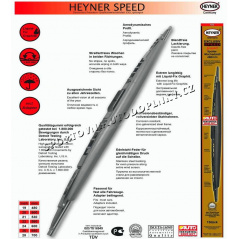 Německé kvalitní kovové stěrače Heyner Speed s grafit břitem a přítlakem (uchyceni na hák)