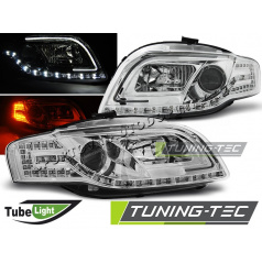 Audi A4 B7 11.2004-03.2008 přední čirá světla Led Tube Lights chrome