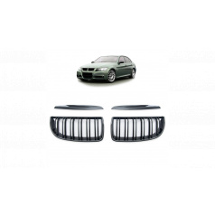 Mřížka BMW 3 E90 E91 dvojité žebrování Lesklá černá