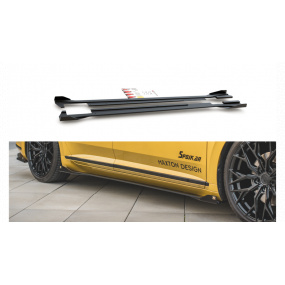 Dokładka Volkswagen Arteon R-Line Progi Racing Black-Red + Gloss Flaps