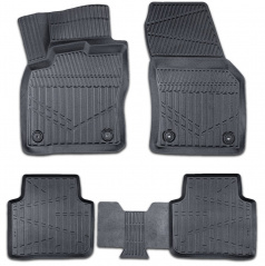 Gumový set 3D přesných autokoberců Škoda Kodiaq 2017-24 včetně krytu zadní střední části