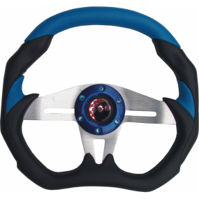 Sportovní volant Evo-modrý-pu