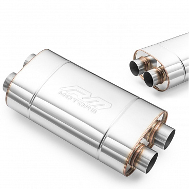 Středový sportovní nerez výfuk RM-MOTORS DUAL 60 mm / 400 mm