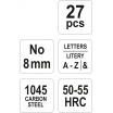 Razidla písmenková 8 mm 27 ks  A-Z,&