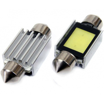 1 LED  EXTRA COB3 žárovky sulfit bílé 39 mm s odporem (CANBUS) - 2 ks